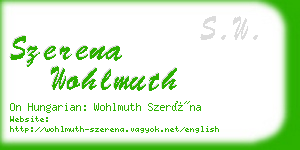 szerena wohlmuth business card